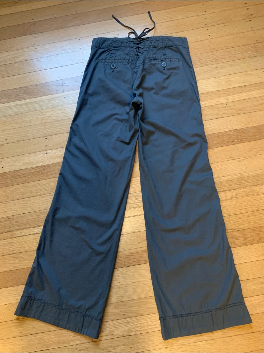 EUC Cidra Dark Gray Wide Leg Loose Fit Button Front/Tie back Pants in Size 2 - Picture 2 of 15